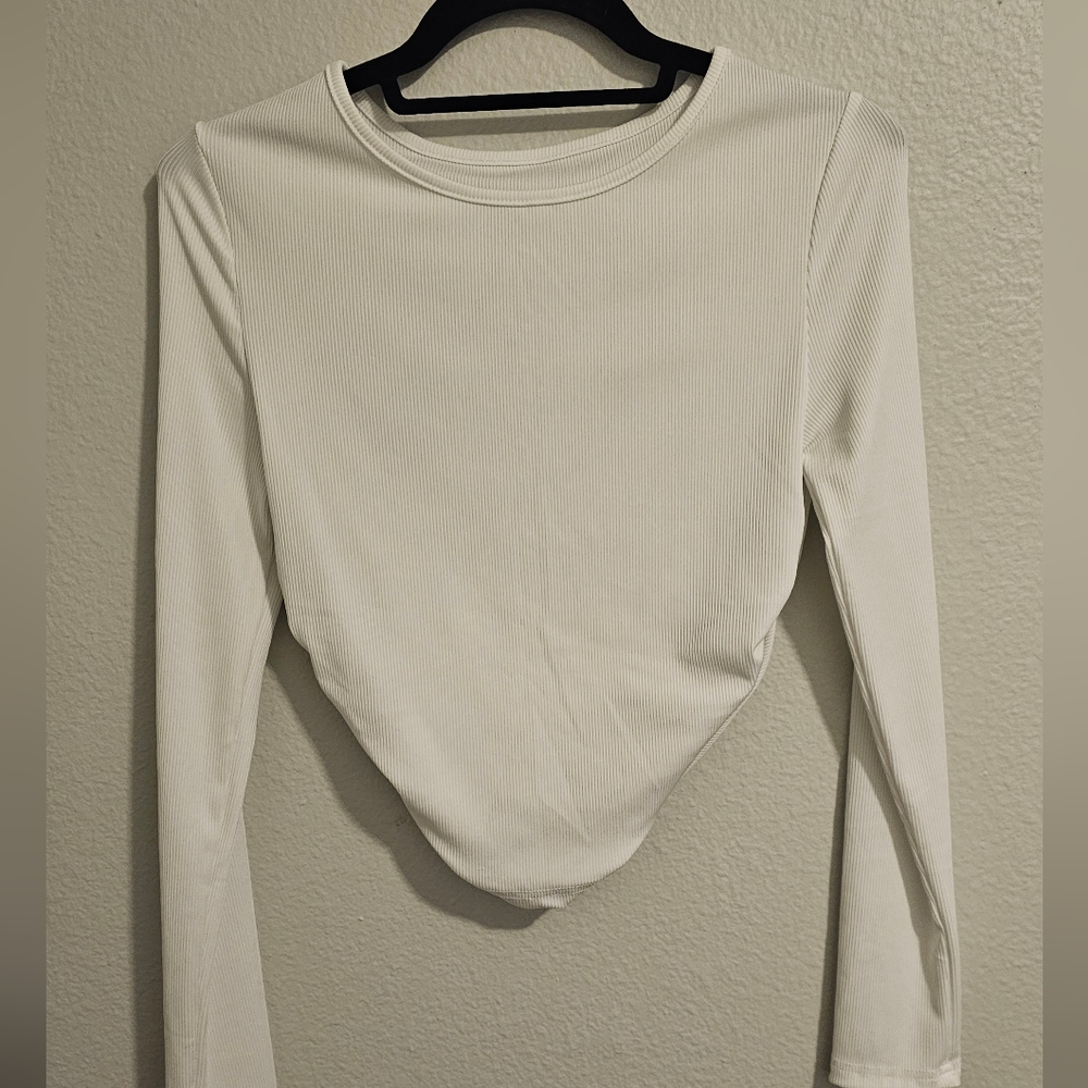 Women's White Long Sleeve Top